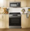 Picture of GE - 5.3 Cu. Ft. Slide-In Electric Convection Range with Steam Cleaning and EasyWash Oven Tray - Stainless Steel