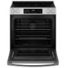 Picture of GE - 5.3 Cu. Ft. Slide-In Electric Convection Range with Steam Cleaning and EasyWash Oven Tray - Stainless Steel