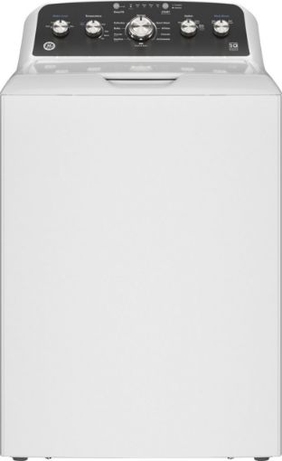 Picture of GE - 4.5 Cu. Ft. High-Efficiency Top Load Washer with Wash Boost - White with Matte Black